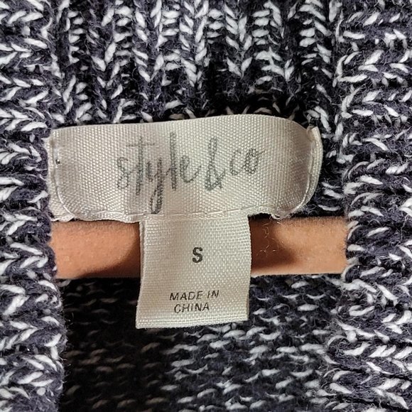 Style & Co Black White Knit Button Cardigan Long Sleeve Sweater Women Size S - Picture 3 of 10